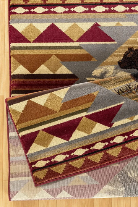 Nature's Nest GC_CBL3001 Multi 7 ft. 10 in. x 10 ft. 3 in. Lodge Area Rug Default -DTYStore