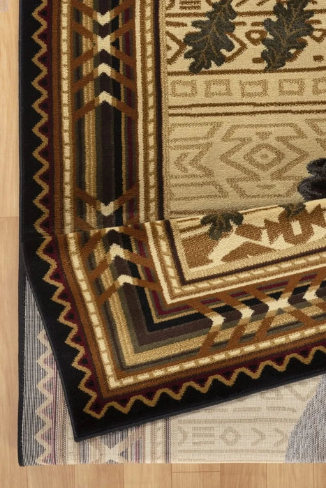 Nature's Nest GC_CBL3010 Black 2 ft. 7 in. x 7 ft. 3 in. Lodge Area Rug Default -DTYStore