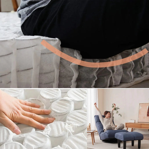 Navy Adjustable Japanese Reclining Floor Chair Sofa with Metal Frame for Living Room & Balcony Default -DTYStore