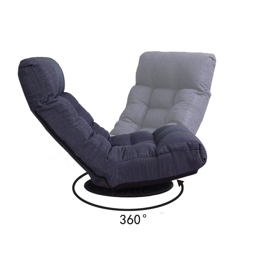 Navy Adjustable Japanese Reclining Floor Chair Sofa with Metal Frame for Living Room & Balcony Default -DTYStore