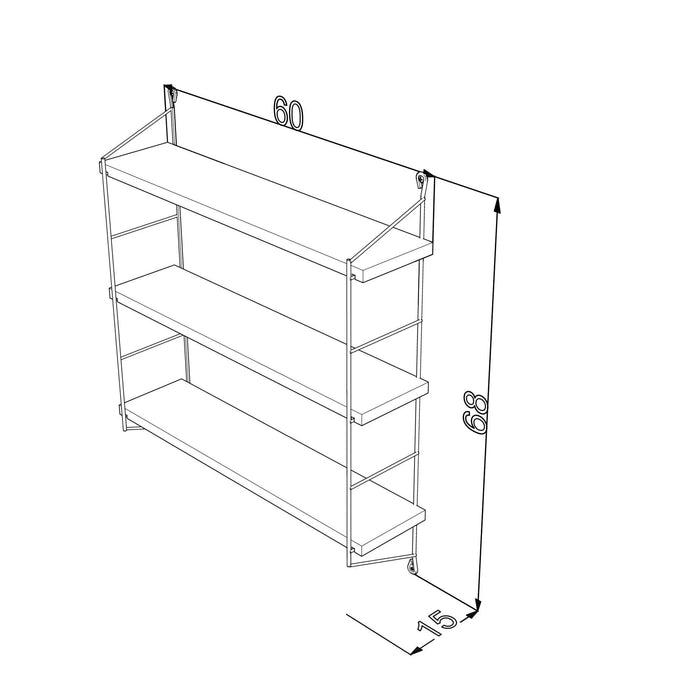 Neelix Floating Wall Decor Wall Mounted Rustic Decorative Hanging 3 Tier Metal Bracket Shelf for Books and Collectibles, Oak/Yellow Default -DTYStore