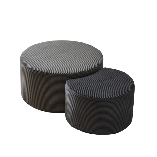 Nesting Coffee Table Set of 2,Upholstered Round Coffee Tables Set of 2 for Living Room, Modern Foam Round Coffee Table Side Table End Table Ottoman, No Assembly Default -DTYStore