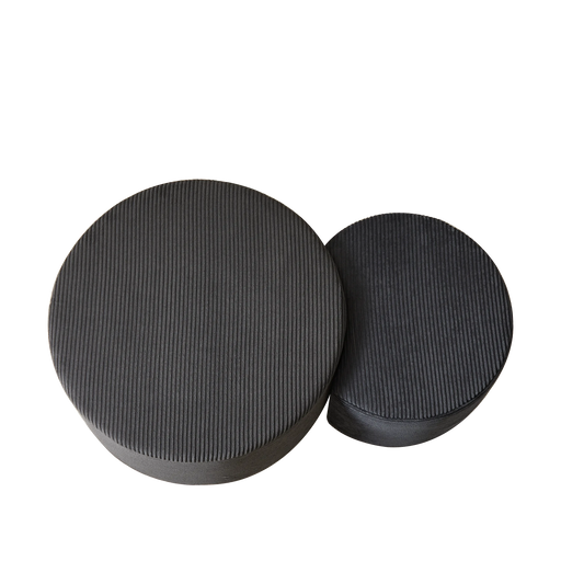 Nesting Coffee Table Set of 2,Upholstered Round Coffee Tables Set of 2 for Living Room, Modern Foam Round Coffee Table Side Table End Table Ottoman, No Assembly Default -DTYStore