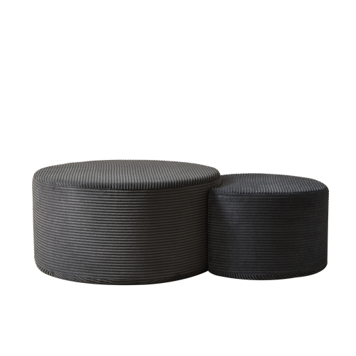 Nesting Coffee Table Set of 2,Upholstered Round Coffee Tables Set of 2 for Living Room, Modern Foam Round Coffee Table Side Table End Table Ottoman, No Assembly Default -DTYStore