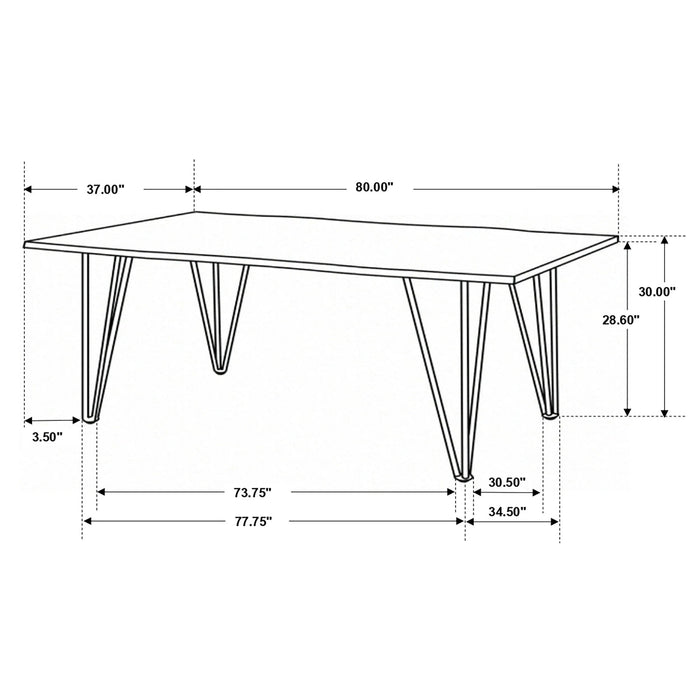 Neve Grey Sheesham Live Edge Dining Table Default -DTYStore