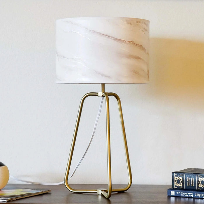 New Design Small Modern Stylish Desk Lamp In Stock In The United States, Easy To Install, Optima Marble Lampshade Table Lamp - Bronze 110V Metal Online Shift Switch, Used for Bedside Table Lamp Default -DTYStore