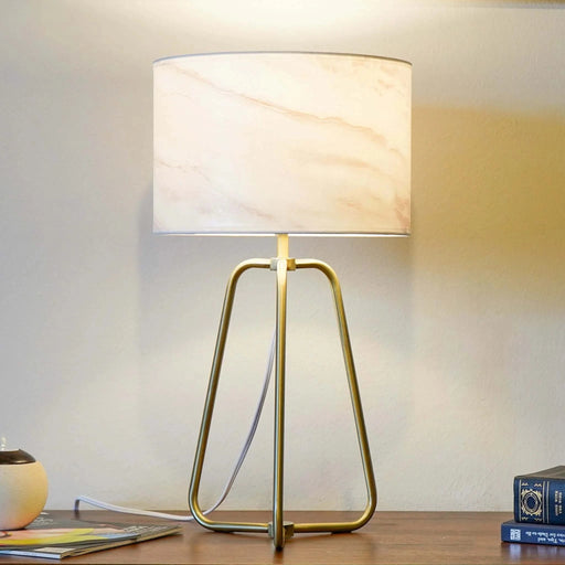 New Design Small Modern Stylish Desk Lamp In Stock In The United States, Easy To Install, Optima Marble Lampshade Table Lamp - Bronze 110V Metal Online Shift Switch, Used for Bedside Table Lamp Default -DTYStore