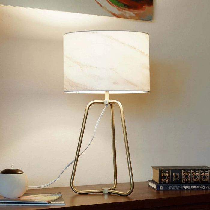 New Design Small Modern Stylish Desk Lamp In Stock In The United States, Easy To Install, Optima Marble Lampshade Table Lamp - Bronze 110V Metal Online Shift Switch, Used for Bedside Table Lamp Default -DTYStore