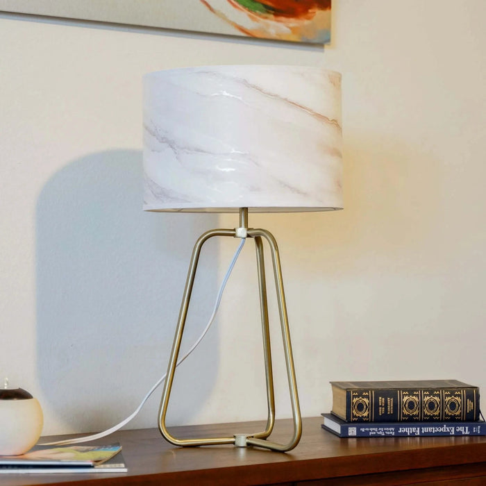 New Design Small Modern Stylish Desk Lamp In Stock In The United States, Easy To Install, Optima Marble Lampshade Table Lamp - Bronze 110V Metal Online Shift Switch, Used for Bedside Table Lamp Default -DTYStore