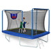 New YC Rectangular Trampoline with Basketball Board, Inflater, and Ladder - Blue Steel 8ft x 12ft ASTM Standard Tested Default -DTYStore