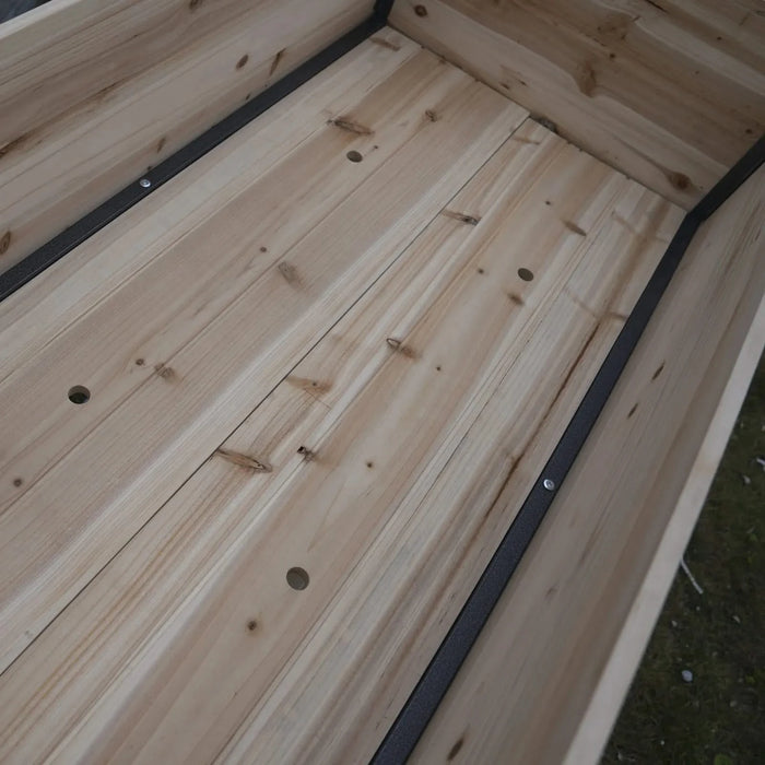 New style: 45' Iron-wood combined growing beds with feet and storage racks. Suitable for various places such as gardens, backyards, terraces, balconies, etc. Default -DTYStore