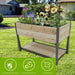 New style: 45' Iron-wood combined growing beds with feet and storage racks. Suitable for various places such as gardens, backyards, terraces, balconies, etc. Default -DTYStore
