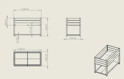 New style: 45' Iron-wood combined growing beds with feet and storage racks. Suitable for various places such as gardens, backyards, terraces, balconies, etc. Default -DTYStore