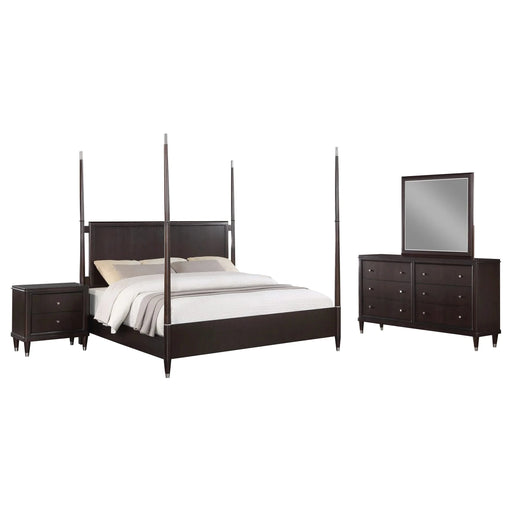 Niguel Brown 4-piece Poster Bedroom Set Default -DTYStore