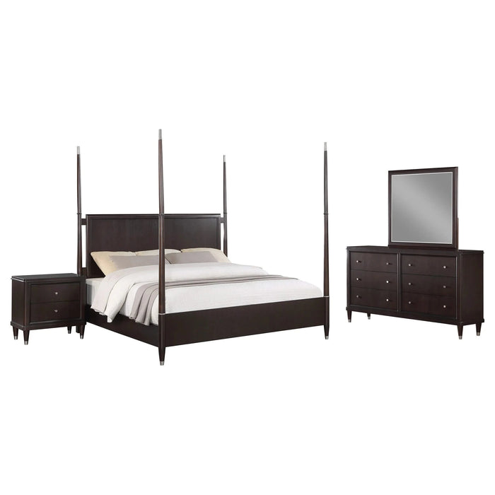 Niguel Brown 4-piece Poster Bedroom Set Default -DTYStore