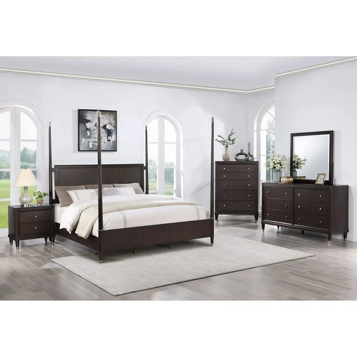 Niguel Brown 5-piece Poster Bedroom Set Default -DTYStore