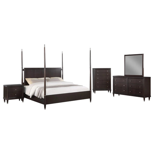 Niguel Brown 5-piece Poster Bedroom Set Default -DTYStore