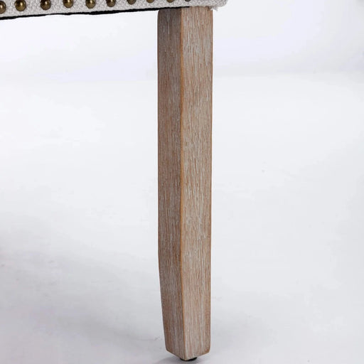 Nikki Collection Modern, High-end Tufted Solid Wood Contemporary Flax Upholstered Dining Chair with Wood Legs Nailhead Trim 2-Pcs Set,Gray, SW6801BG Default -DTYStore