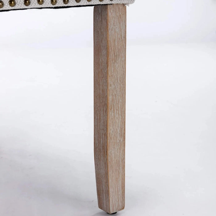 Nikki Collection Modern, High-end Tufted Solid Wood Contemporary Flax Upholstered Dining Chair with Wood Legs Nailhead Trim 2-Pcs Set,Gray, SW6801BG Default -DTYStore