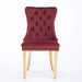 Nikki Collection Modern, High-end Tufted Solid Wood Contemporary Velvet Upholstered Dining Chair with Golden Stainless Steel Plating Legs,Nailhead Trim,Set of 2,Wine Red and Gold, SW1601WR,Burgundy Default -DTYStore