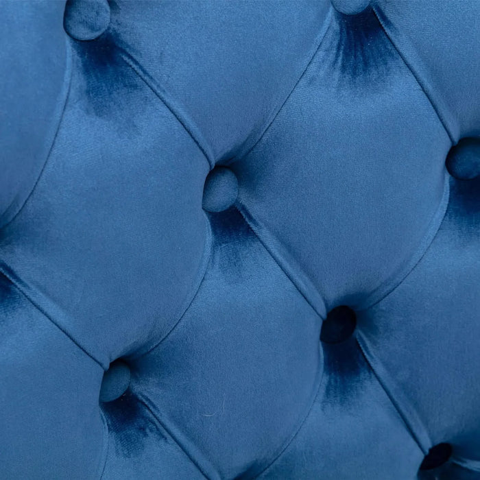 Nikki Collection Modern, High-end Tufted Solid Wood Contemporary Velvet Upholstered Dining Chair with Wood Legs Nailhead Trim 2-Pcs Set,Blue, SW2001BL Default -DTYStore