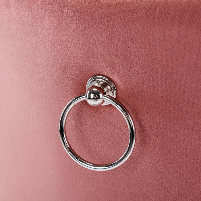 Nikki Collection Modern, High-end Tufted Solid Wood Contemporary Velvet Upholstered Dining Chair with Wood Legs Nailhead Trim 2-Pcs Set,Pink, SW2001PK Default -DTYStore