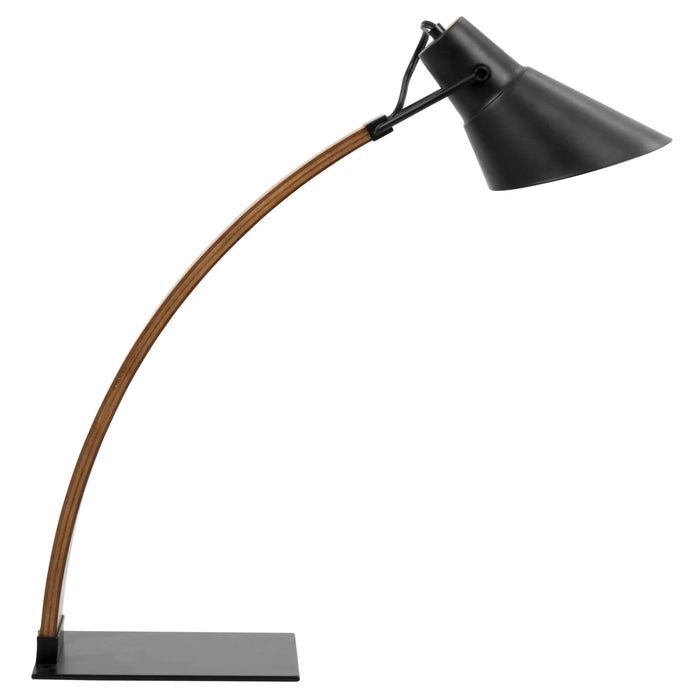 Noah Mid-Century Modern Table Lamp in Walnut and Black by LumiSource Default -DTYStore