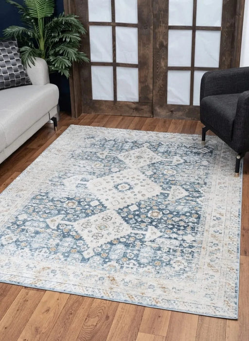 Noble GC_GEN7003 Blue 5 ft. 3 in. x 7 ft. 3 in. Area Rug Default -DTYStore