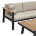 Nofi Outdoor Patio Sectional Set in Charcoal Finish with Taupe Cushions and Teak Wood Default -DTYStore
