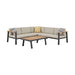 Nofi Outdoor Patio Sectional Set in Charcoal Finish with Taupe Cushions and Teak Wood Default -DTYStore