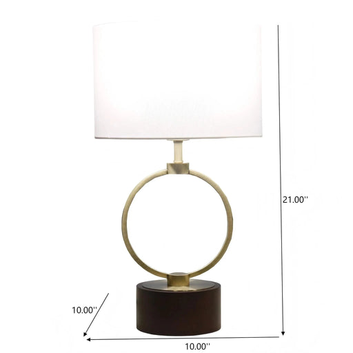 Nordic Home Creative Bedroom Table Lamp with Grid Metal Circular Design, Warm Metal Finish, 110V Default -DTYStore