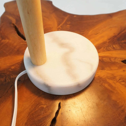 Nordic Home Creative Romantic Warm Marble Study Room Bedside Table Lamp with Auris White Globe Lampshade Default -DTYStore