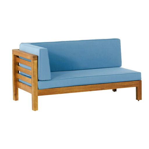 OANA OUTDOOR WOODEN SECTIONAL SET WITH CUSHIONS, BLUE Default -DTYStore