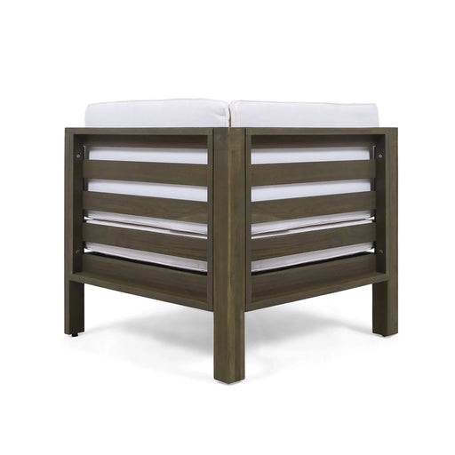 OANA OUTDOOR WOODEN SECTIONAL SET WITH CUSHIONS, WHITE Default -DTYStore