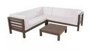 OANA OUTDOOR WOODEN SECTIONAL SET WITH CUSHIONS, WHITE Default -DTYStore