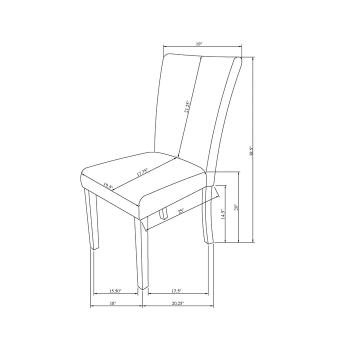 OCEANIC Contemporary Dining Chair Set with Fabric Upholstery in Grey Rubber Wood 2PK Default -DTYStore