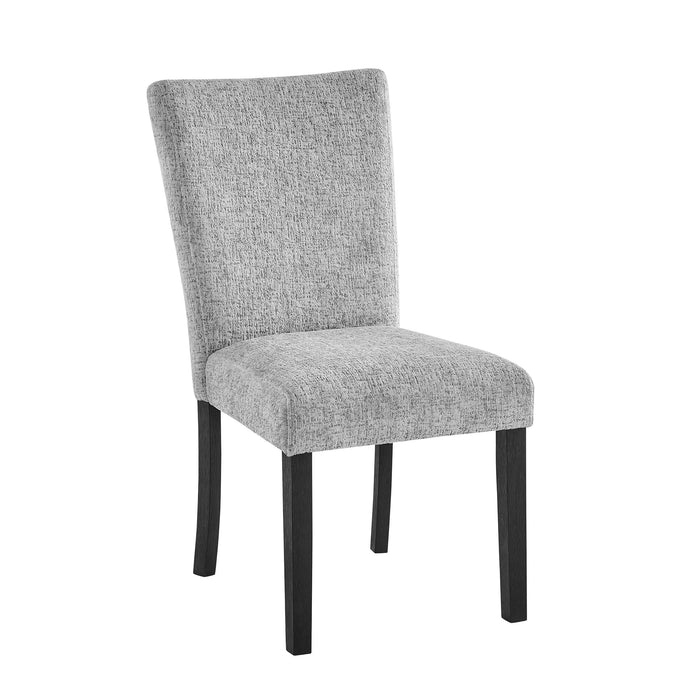 OCEANIC Contemporary Dining Chair Set with Fabric Upholstery in Grey Rubber Wood 2PK Default -DTYStore