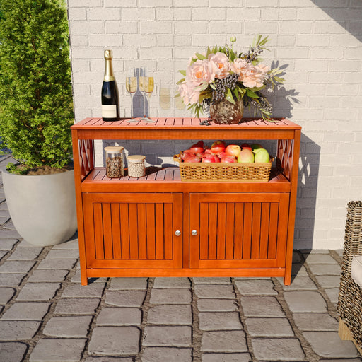 Longs Peak Eucalyptus Outdoor Sideboard Natural Oil -DTYStore