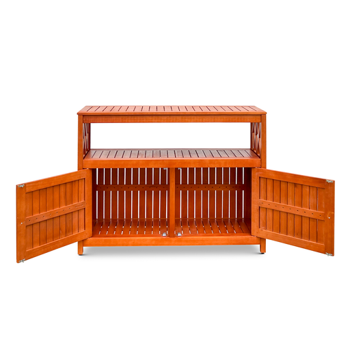 Eucalyptus Outdoor Sideboard Weather Resistant Finish Buffet Cabinet