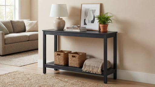 DTY Outdoor Living Eucalyptus Wood Console Table, Two-Shelf Outdoor Buffet, Weather-Resistant Finish - Multiple Colors Available