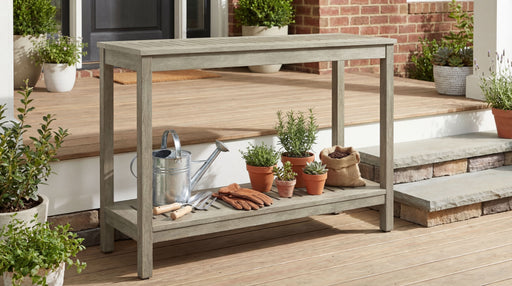 DTY Outdoor Living Eucalyptus Wood Console Table, Two-Shelf Outdoor Buffet, Weather-Resistant Finish - Multiple Colors Available