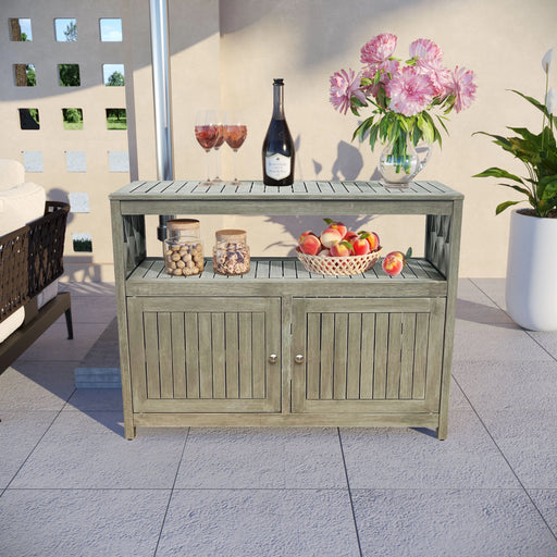 Longs Peak Eucalyptus Outdoor Sideboard Weathered Gray -DTYStore