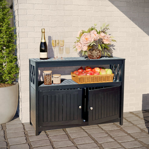 Longs Peak Eucalyptus Outdoor Sideboard Espresso -DTYStore