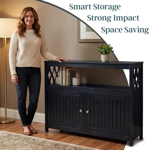 Eucalyptus Outdoor Sideboard Weather Resistant Finish Buffet Cabinet