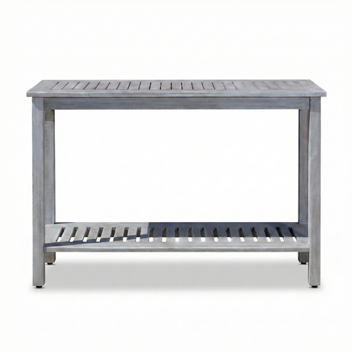 DTY Outdoor Living Eucalyptus Wood Console Table, Two-Shelf Outdoor Buffet, Weather-Resistant Finish - Multiple Colors Available