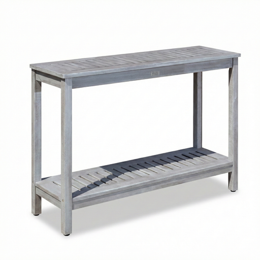 DTY Outdoor Living Eucalyptus Wood Console Table, Two-Shelf Outdoor Buffet, Weather-Resistant Finish - Multiple Colors Available