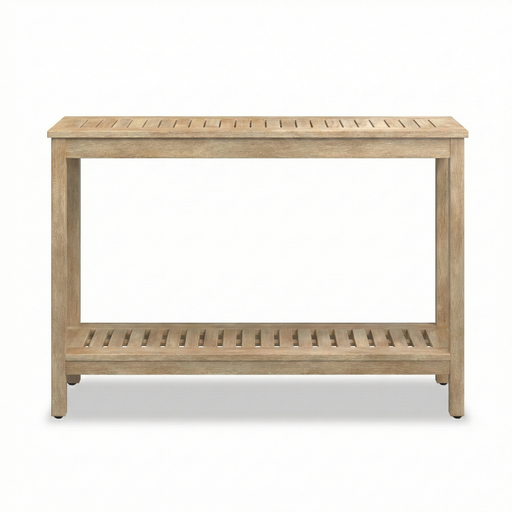 DTY Outdoor Living Eucalyptus Wood Console Table, Two-Shelf Outdoor Buffet, Weather-Resistant Finish - Multiple Colors Available