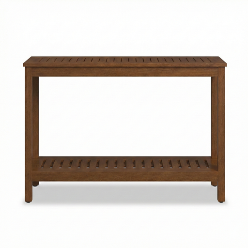 DTY Outdoor Living Eucalyptus Wood Console Table, Two-Shelf Outdoor Buffet, Weather-Resistant Finish - Multiple Colors Available