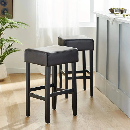 [OLD SKU: 74504.00] Set of 2, 30' Backless Faux Leather Counter Height Barstool Default -DTYStore