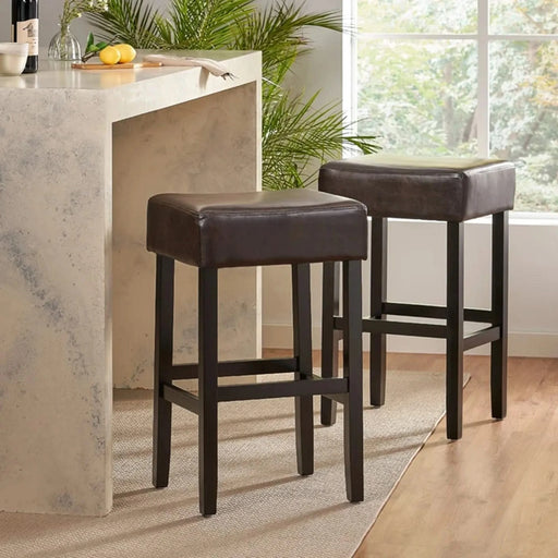 [OLD SKU: 74504.00] Set of 2, 30' Backless Faux Leather Counter Height Barstool Default -DTYStore